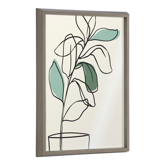 Blake Tranquil Fiddle Leaf Framed Printed Glass by Elizabeth Silver