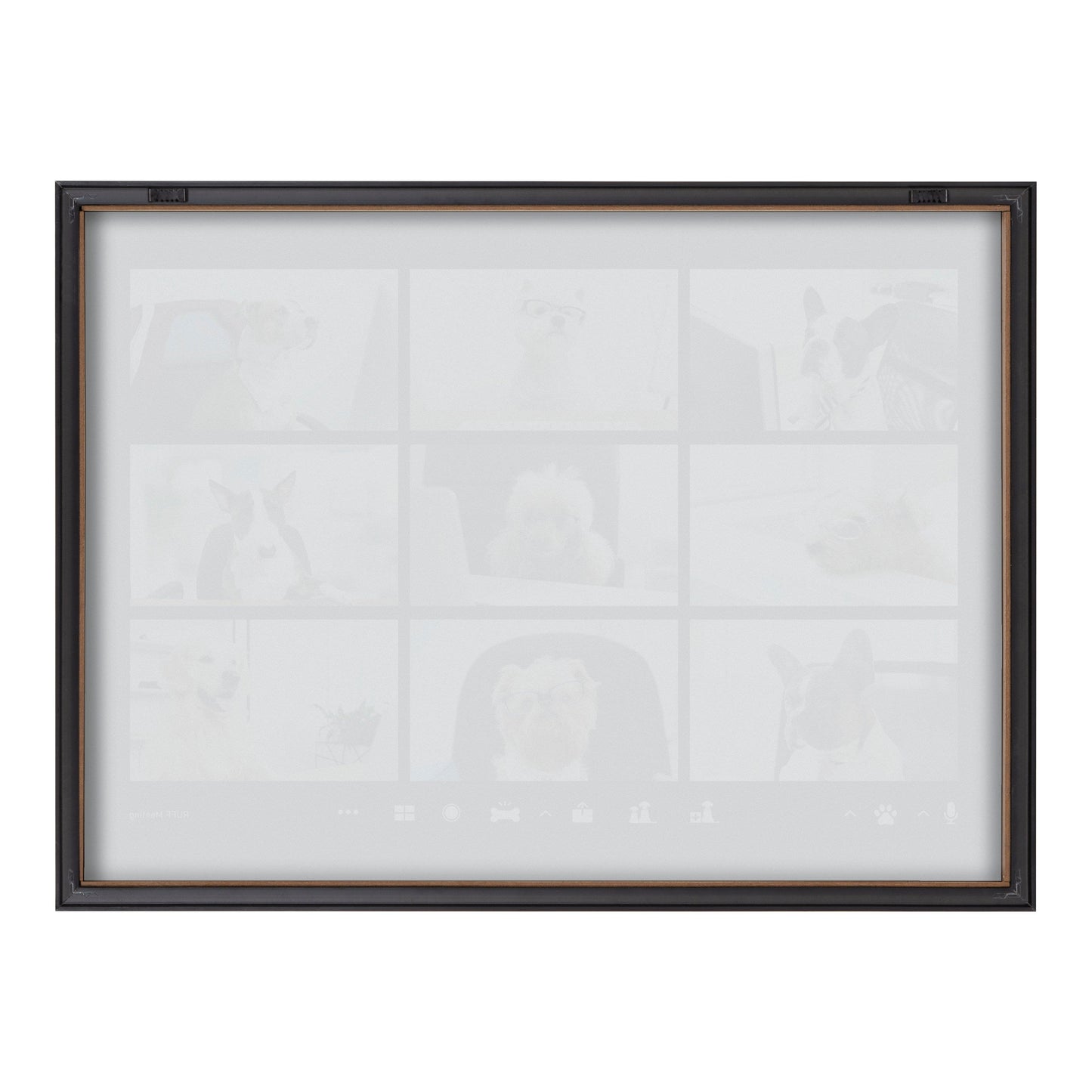 Blake Video Chat Dogs Framed Printed Glass by The Creative Bunch Studio