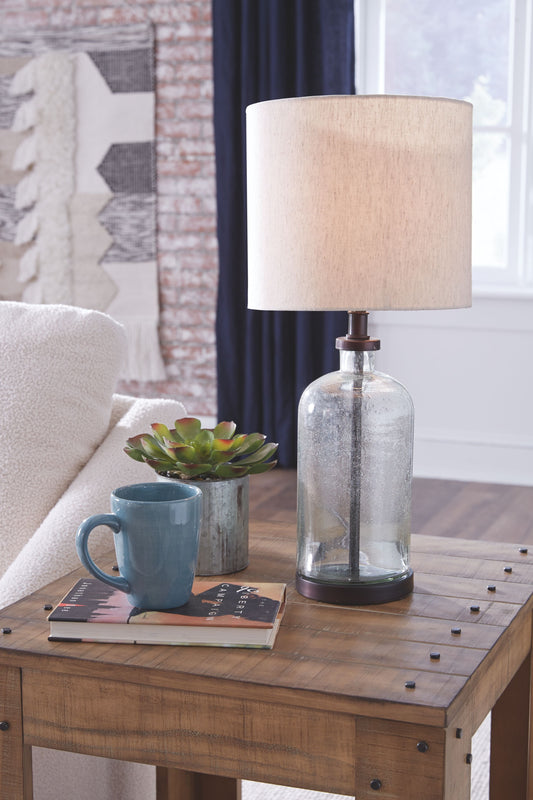 Bandile - Glass Table Lamp  - Clear / Bronze Finish