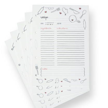 Extra Paper for Recipe Book