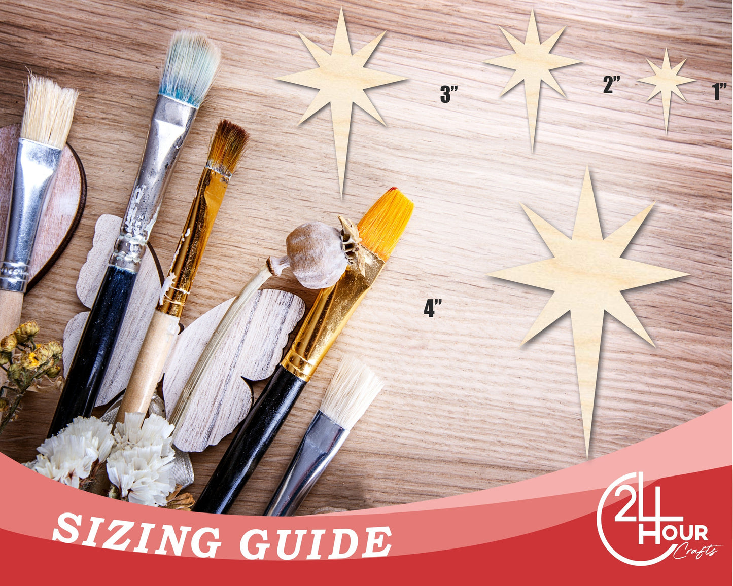 Unfinished Wood Bethlehem Star Shape | DIY Christmas Craft Cutout | Up to 36"