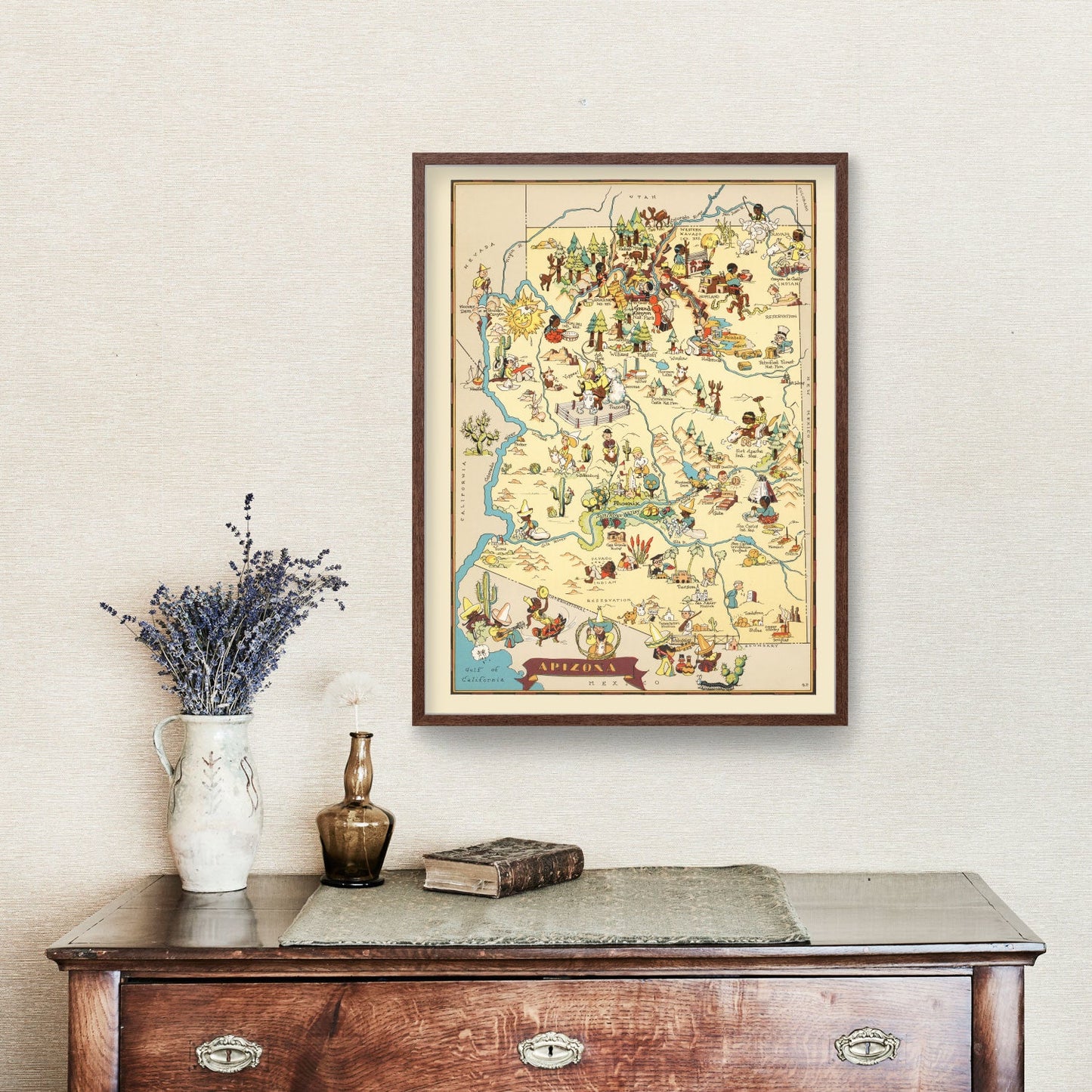 Vintage Map of Arizona 1935