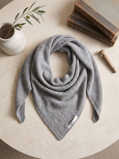 Wool Knitted Triangle Scarf