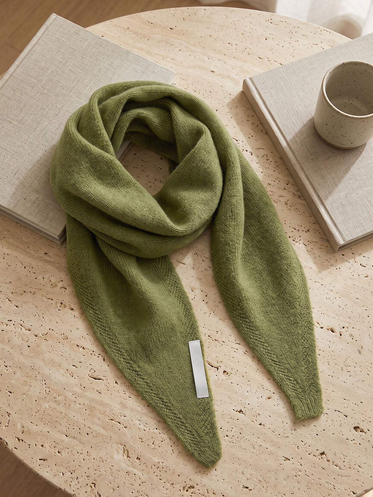 Wool Knitted Triangle Scarf