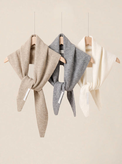Wool Knitted Triangle Scarf