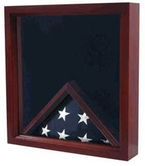 Large Flag and Medal Display Case Can Fit Burial Flag - Cherry