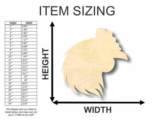 Unfinished Wood Chicken Shape - Farm Animal - Craft - up to 46" DIY