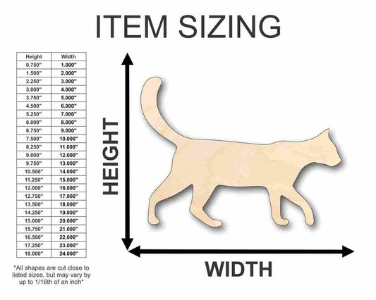Unfinished Wood Cat Shape - Animal - Pet - Craft - up to 46" DIY