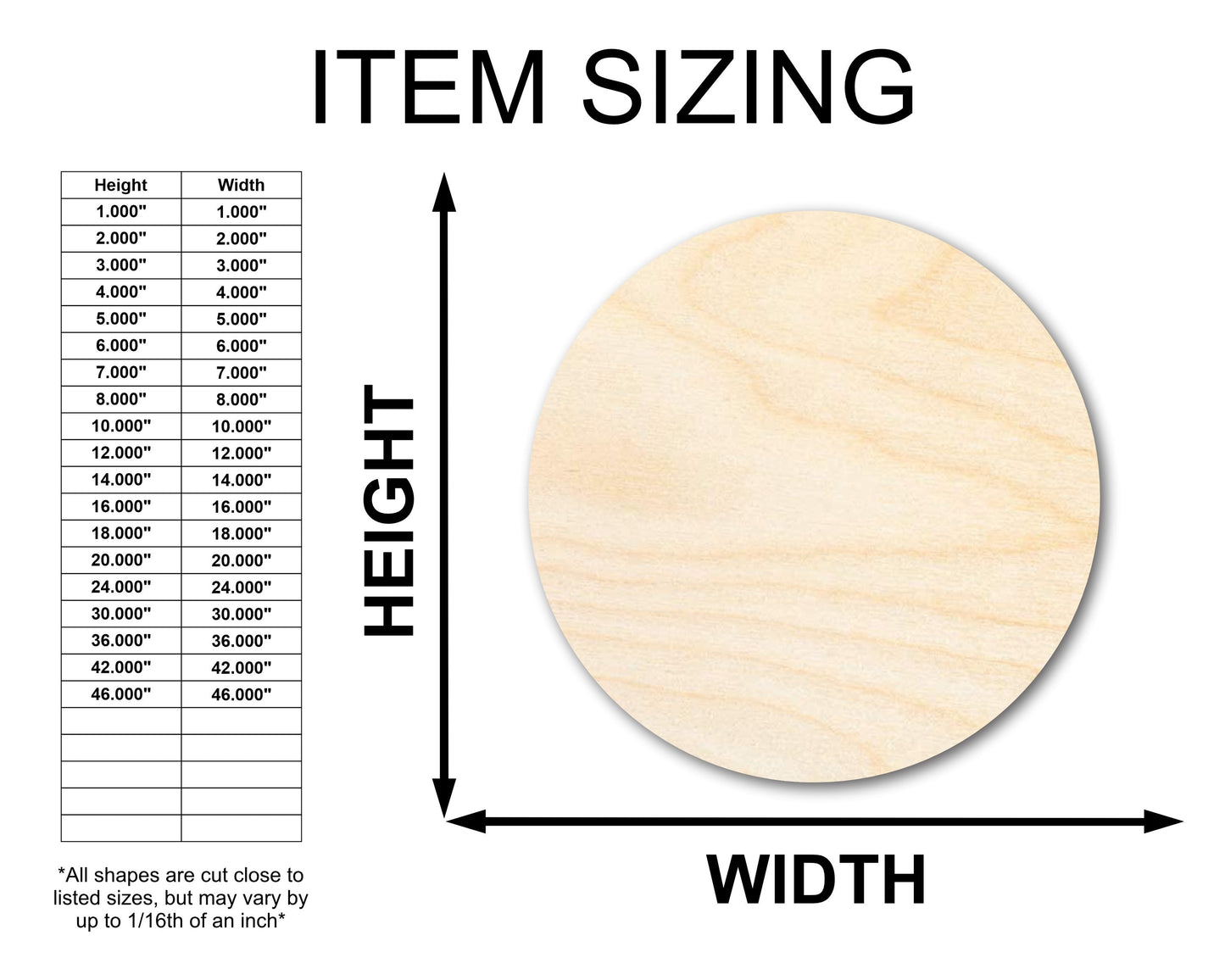 Unfinished Wood Circle Round | Circle Blank | DIY Craft Cutout | Up to 46"