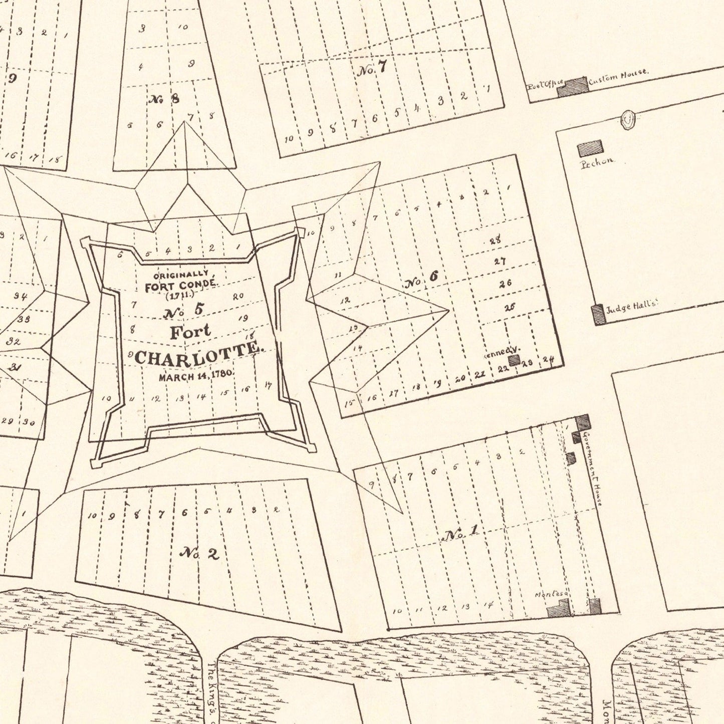 Vintage Map of Fort Charlotte, 1880