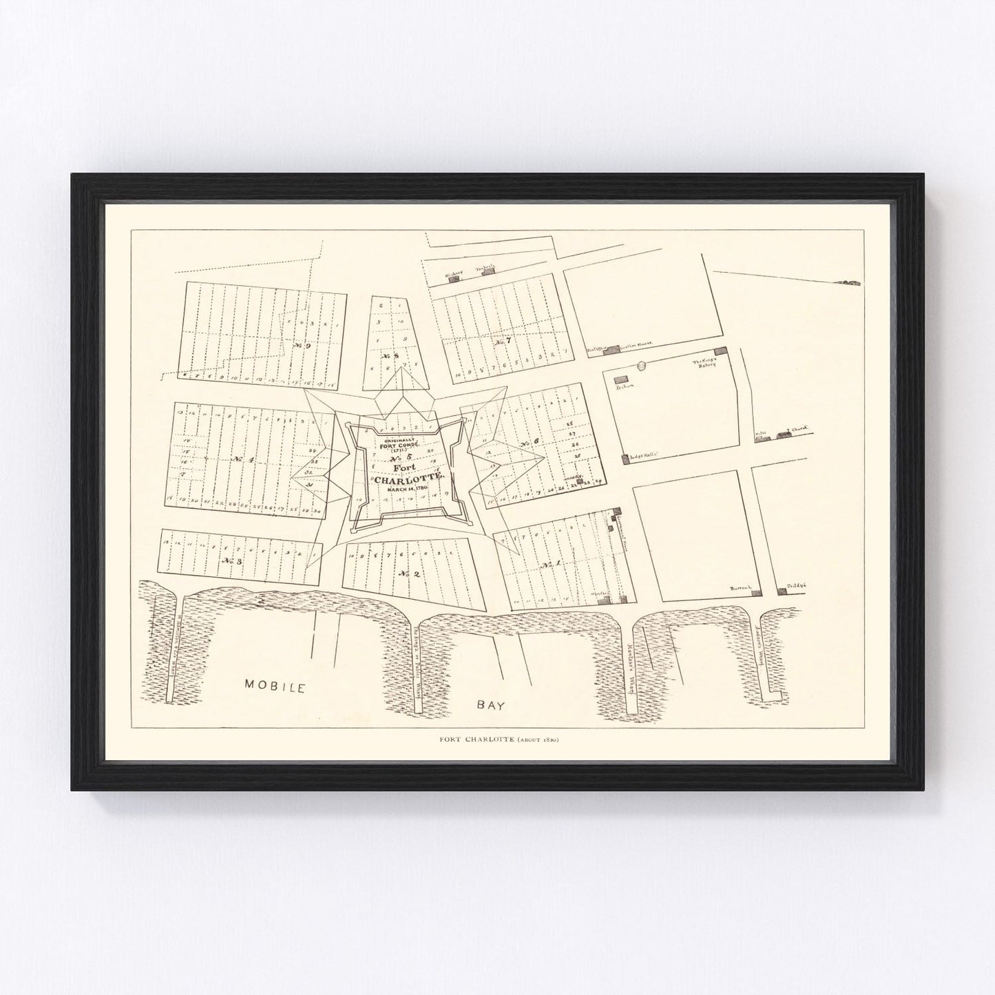 Vintage Map of Fort Charlotte, 1880