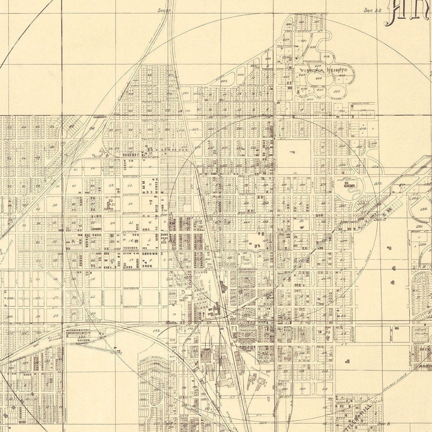 Vintage Map of Anniston, Alabama 1890