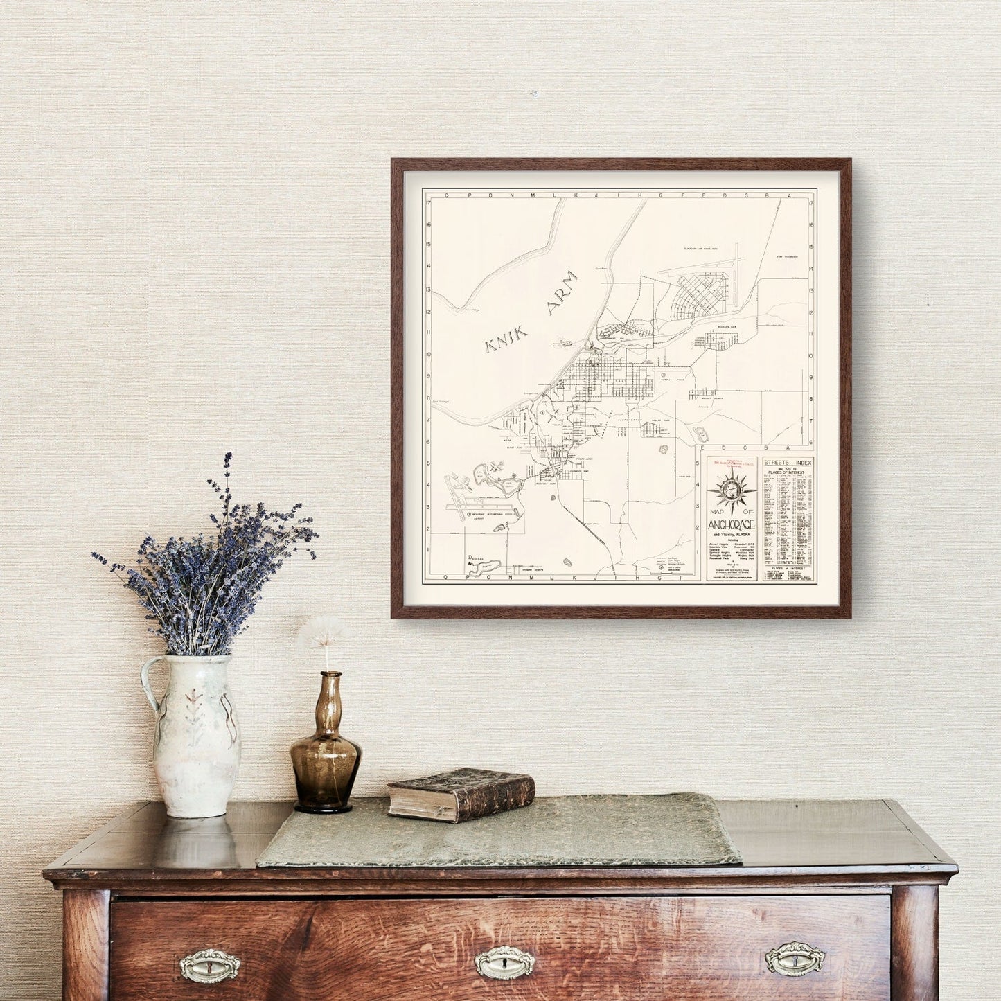 Vintage Map of Anchorage, Alaska 1951