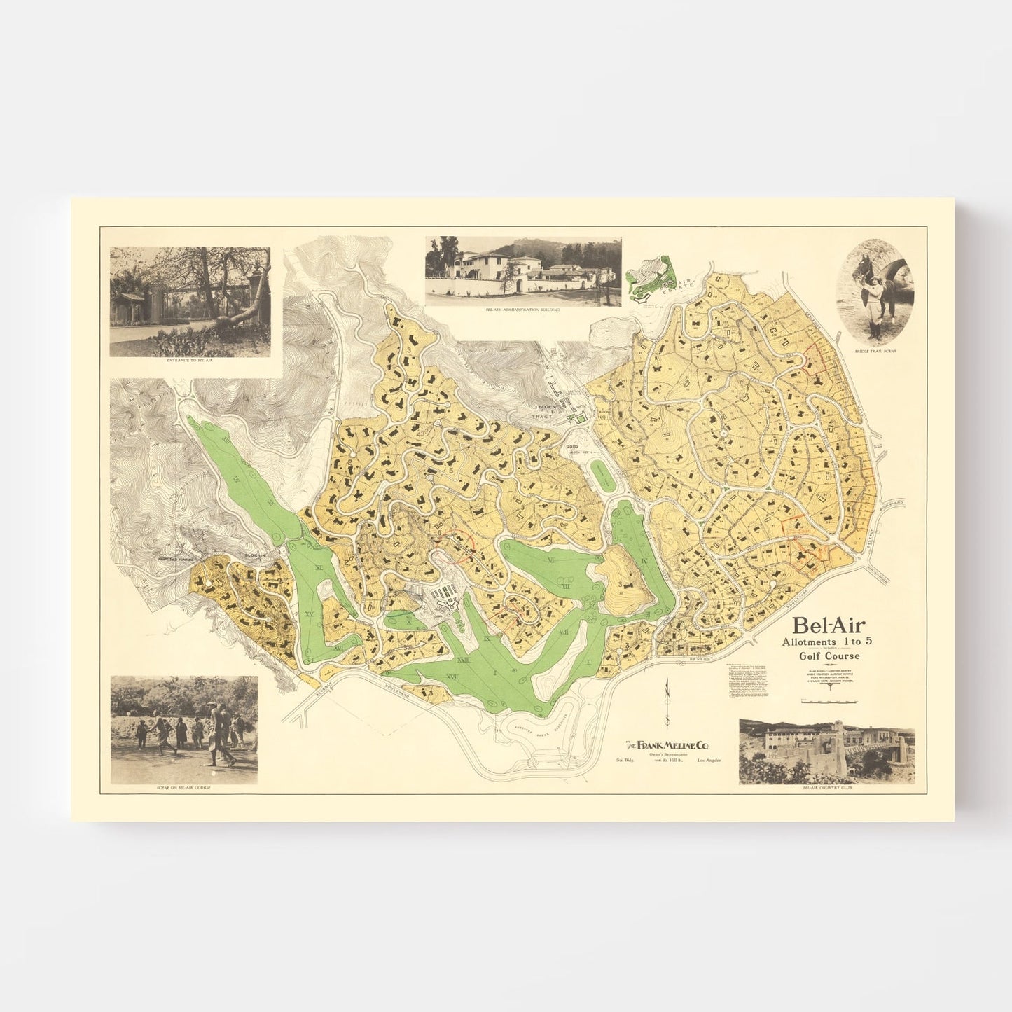 Vintage Map of Bel-Air, 1923
