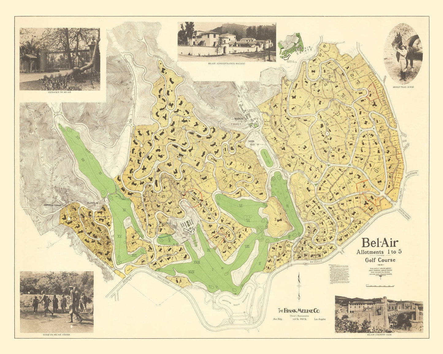 Vintage Map of Bel-Air, 1923