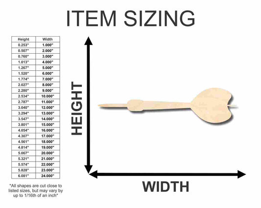Unfinished Wood Dart Shape - Craft - up to 46" DIY