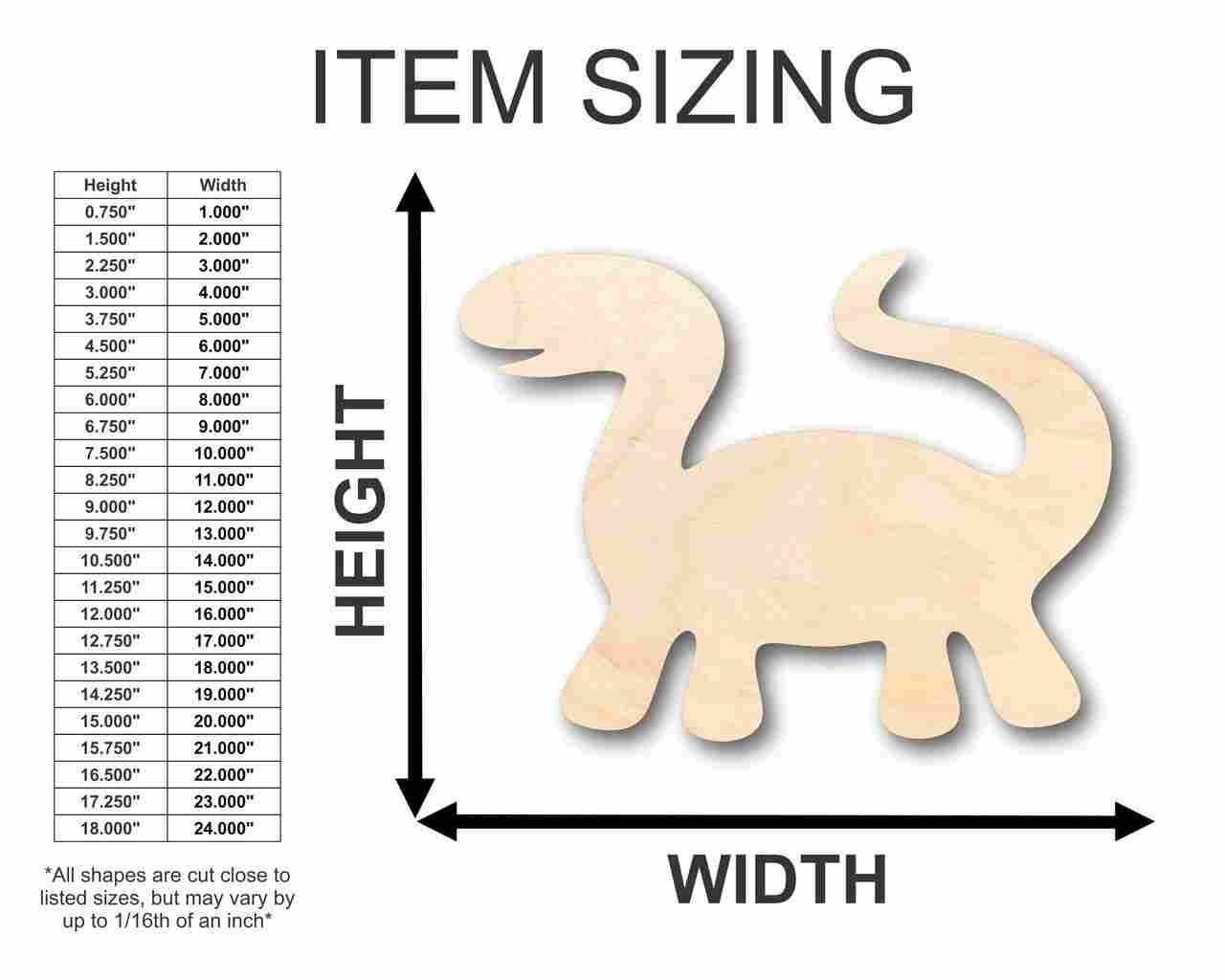 Unfinished Wood Dinosaur Shape - Craft - up to 46" DIY