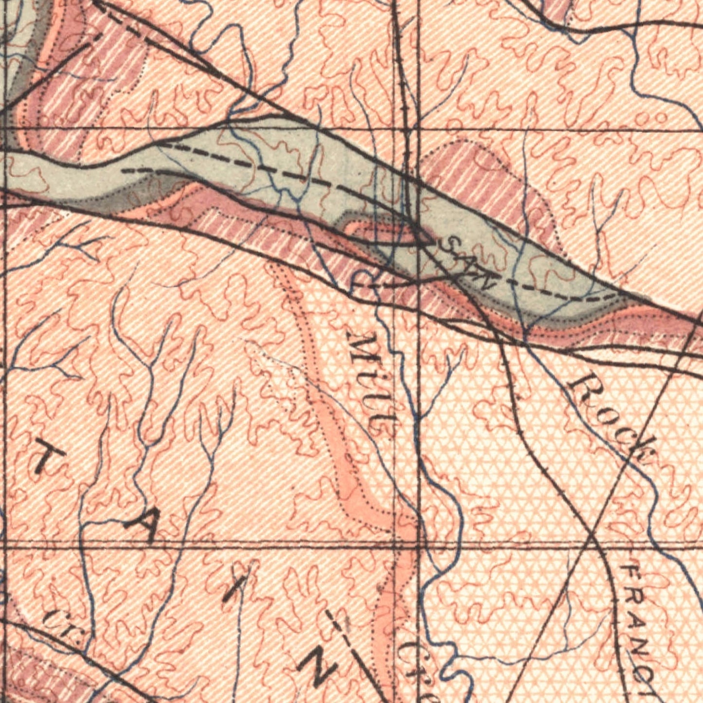 Vintage Arbuckle Mountain Region Map 1903