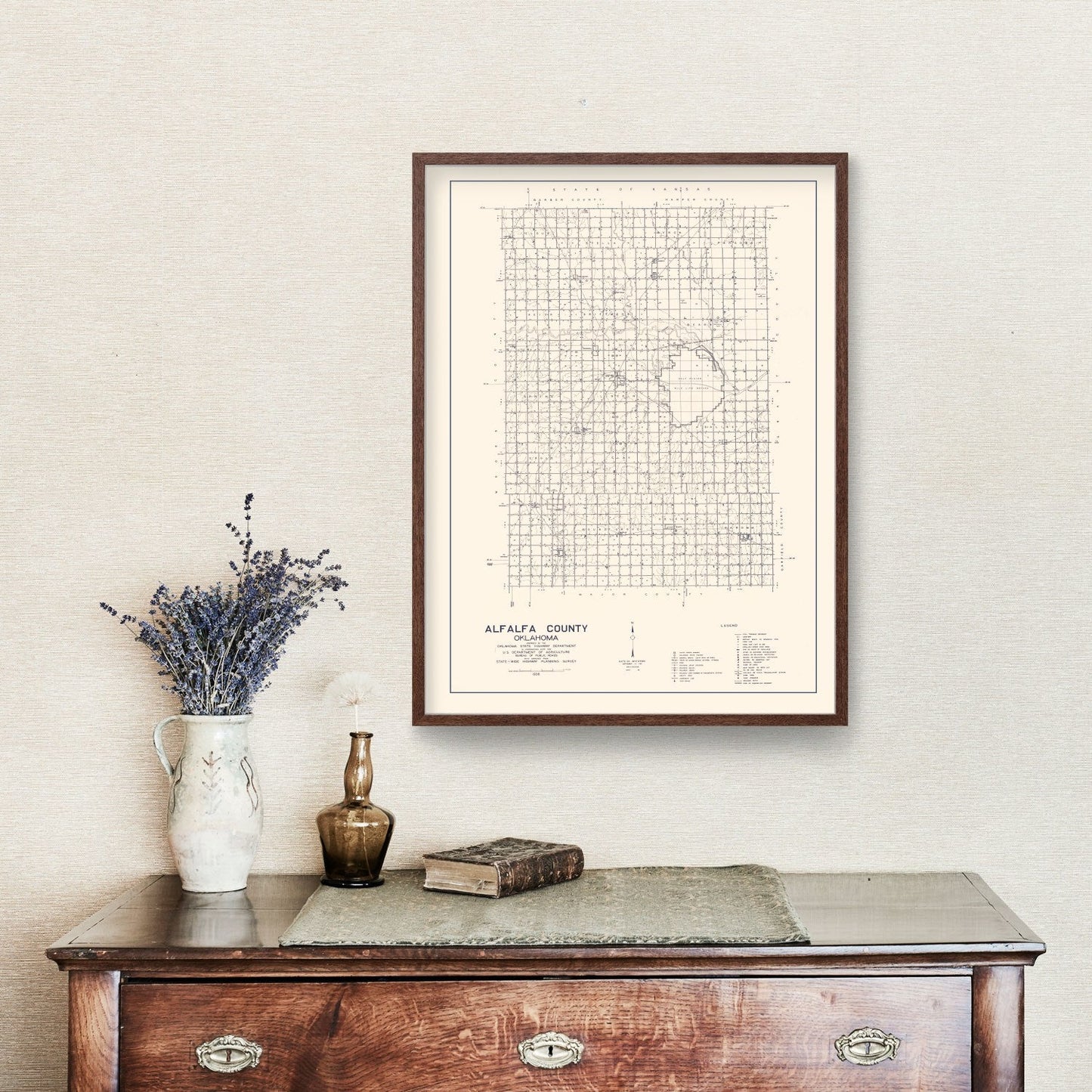 Vintage Map of Alfalfa County, Oklahoma 1936