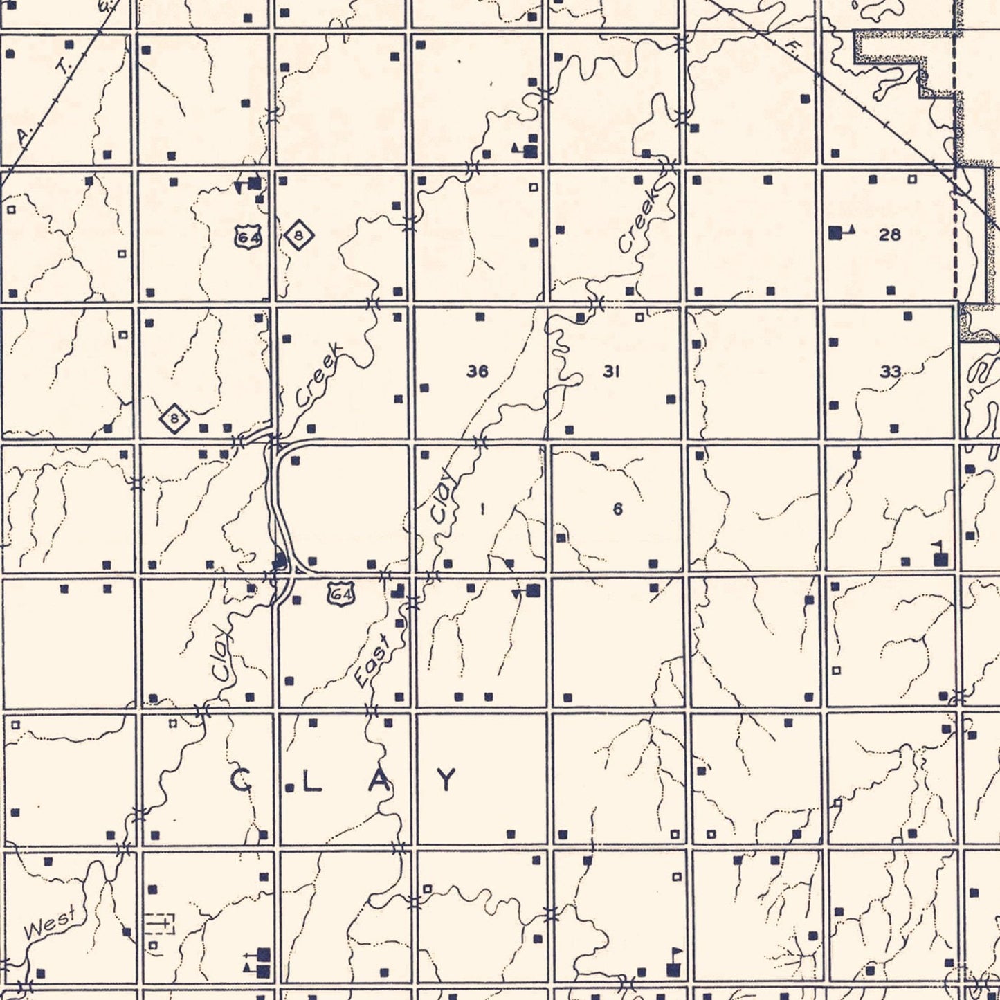 Vintage Map of Alfalfa County, Oklahoma 1936