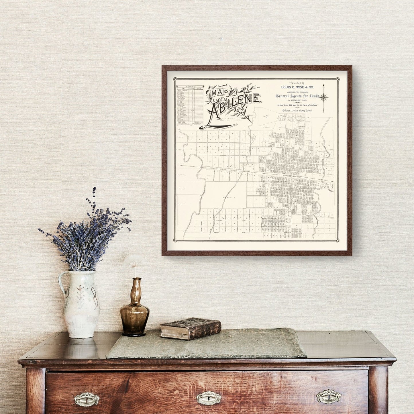 Vintage Map of Abilene, Texas 1885