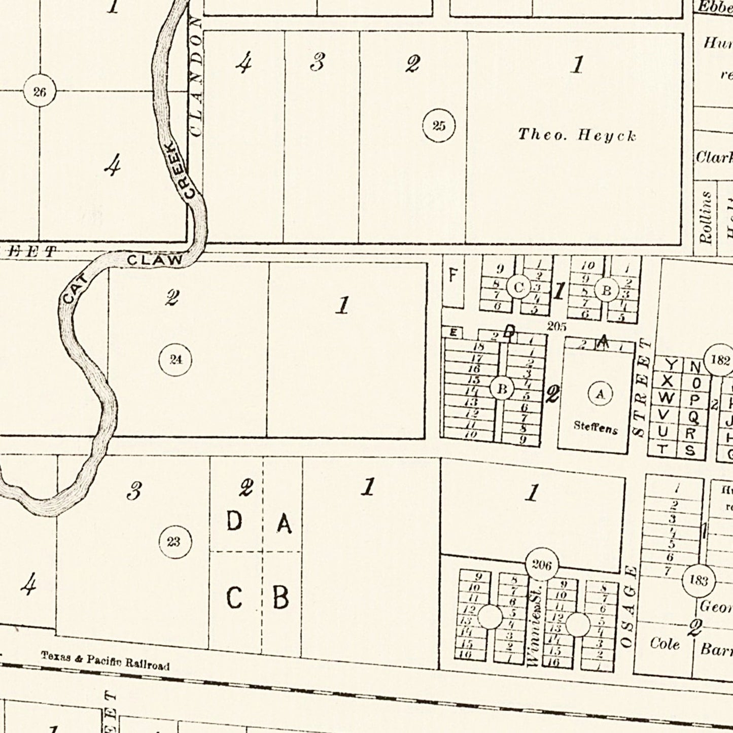 Vintage Map of Abilene, Texas 1885