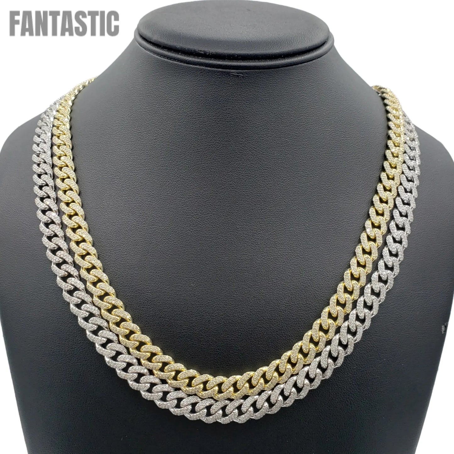 10K Gold- Iced Out Diamond Miami Cuban Chains (9mm)