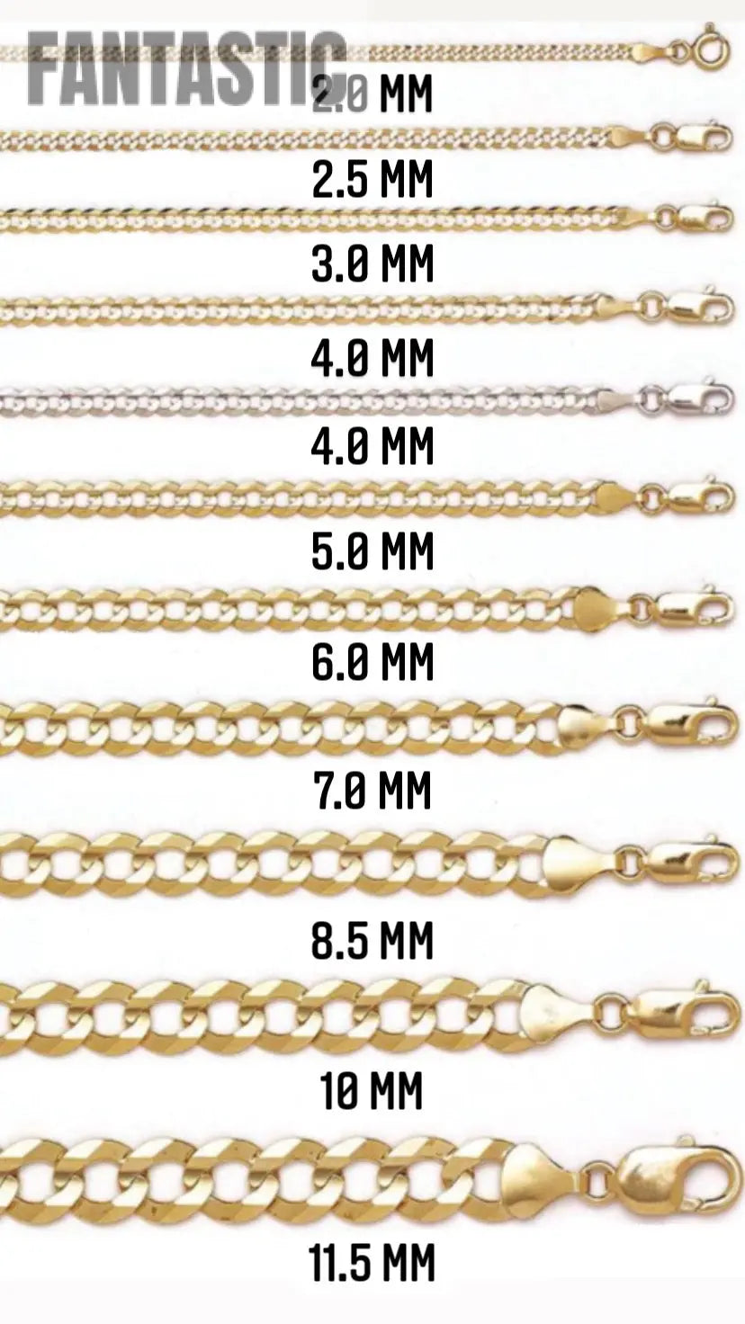 10K Yellow Gold Solid Cuban Link Chain