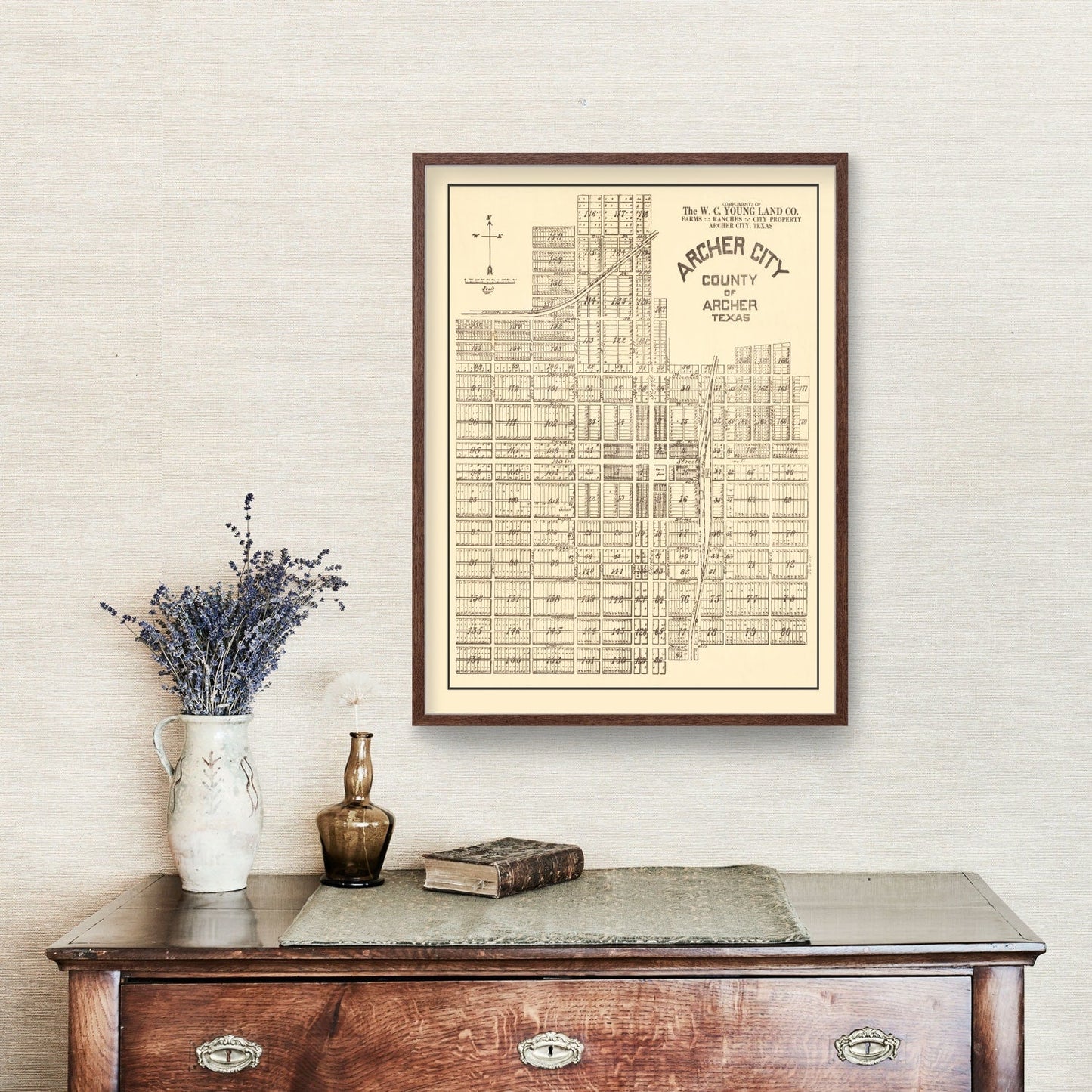Vintage Map of Archer, Texas 1921