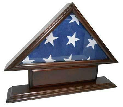 5'x9' Flag Case for Veteran / Funeral / Burial Flag - With Name Plate.