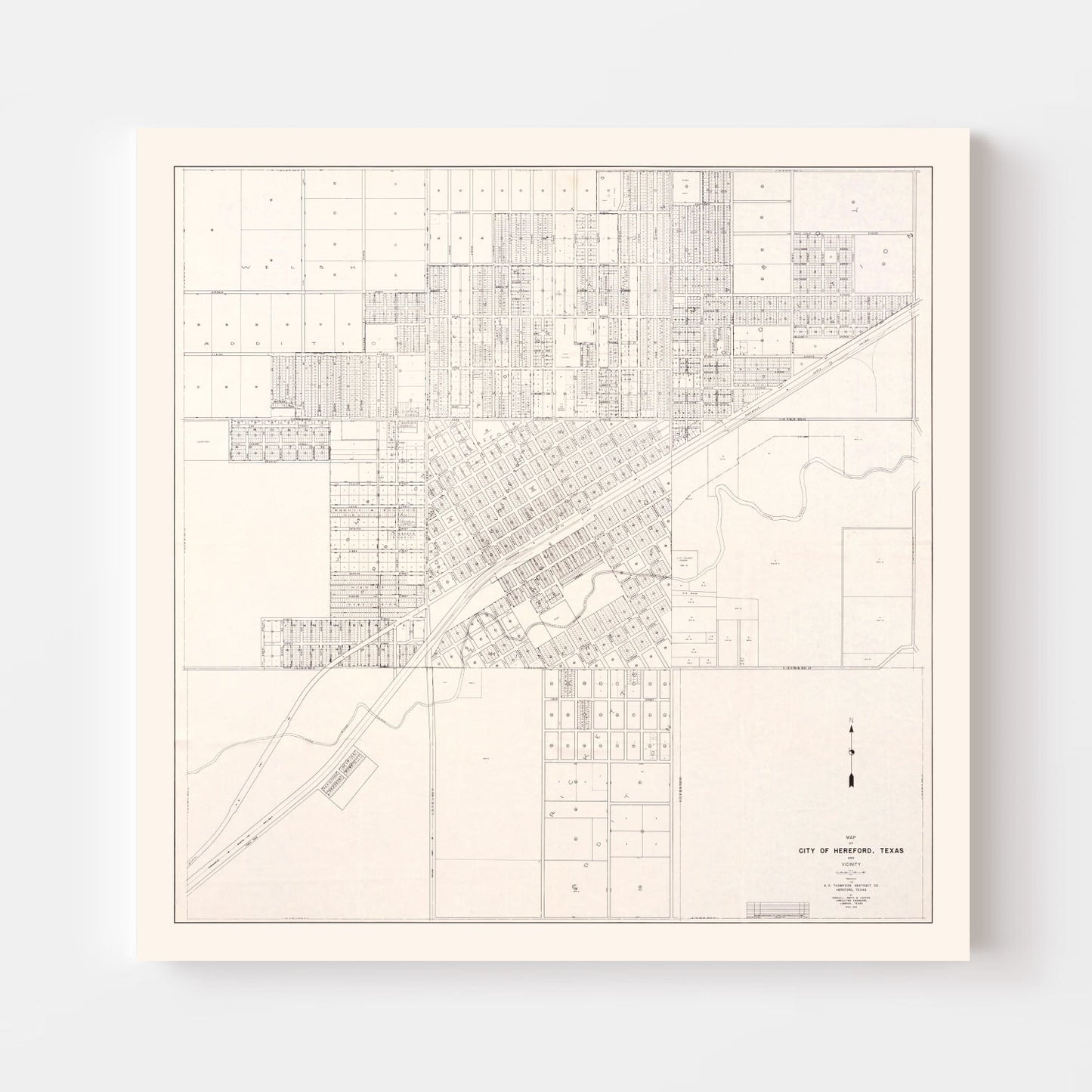 Vintage Map of Abilene, Texas 1930