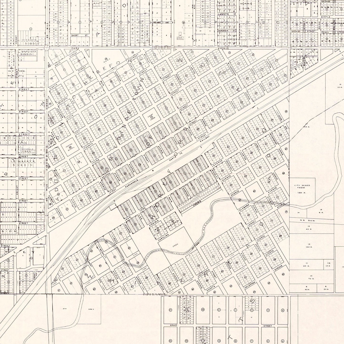 Vintage Map of Abilene, Texas 1930