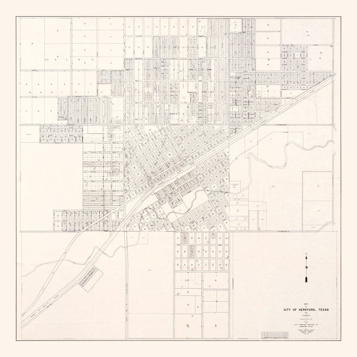 Vintage Map of Abilene, Texas 1930