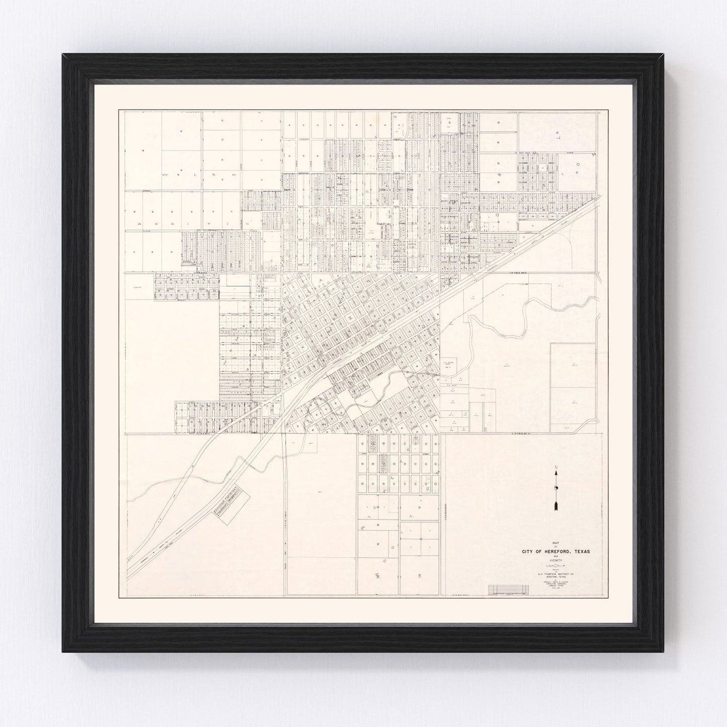 Vintage Map of Abilene, Texas 1930