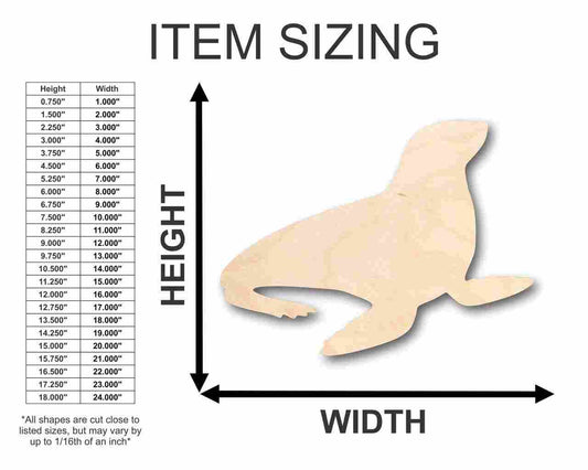 Unfinished Wood Seal Shape - Ocean - Nursery - Craft - up to 46" DIY
