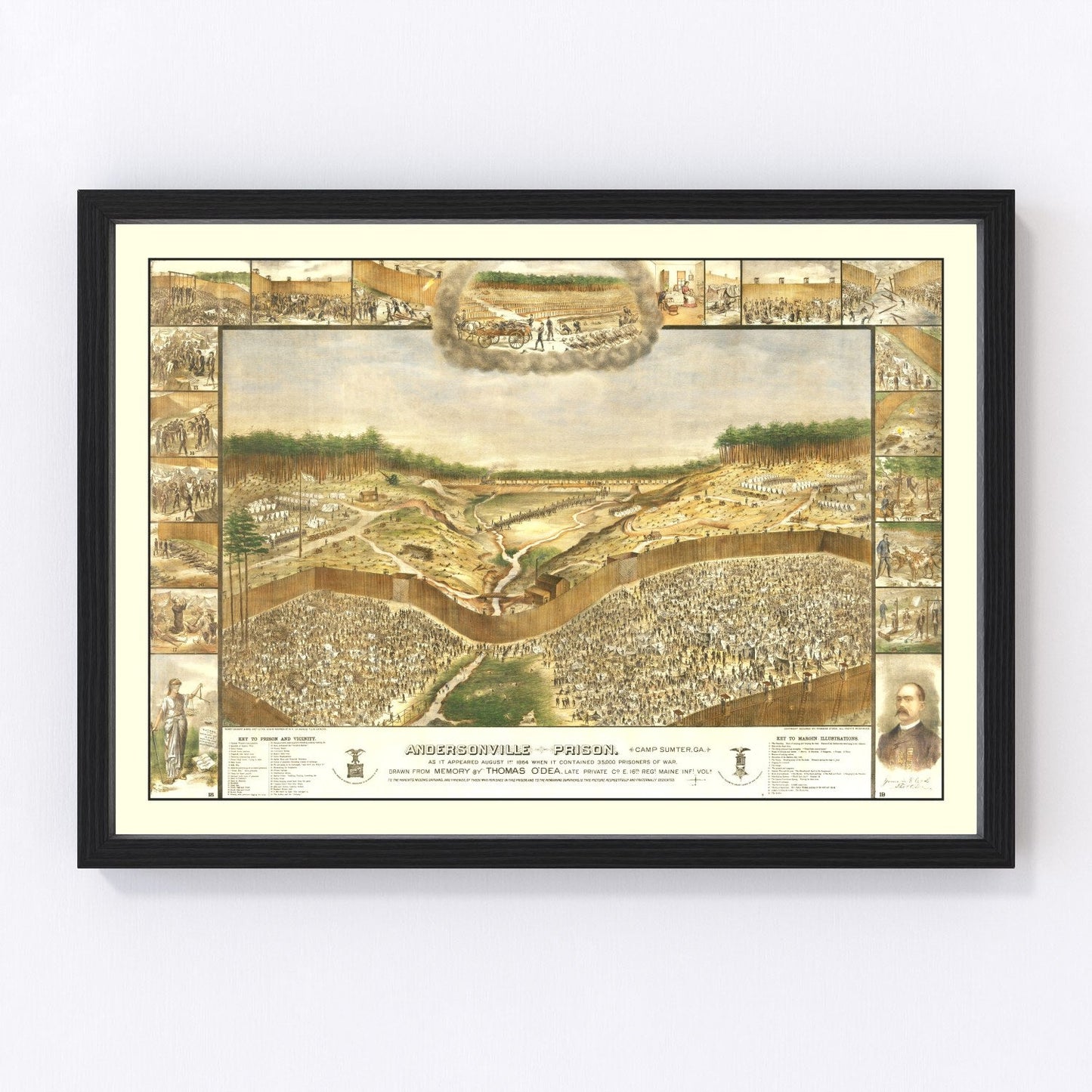 Vintage Andersonville Prison Map 1885
