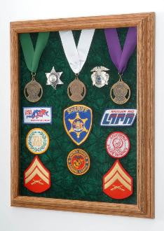 Military Awards Display Case - Solid Oak Law enforcement case