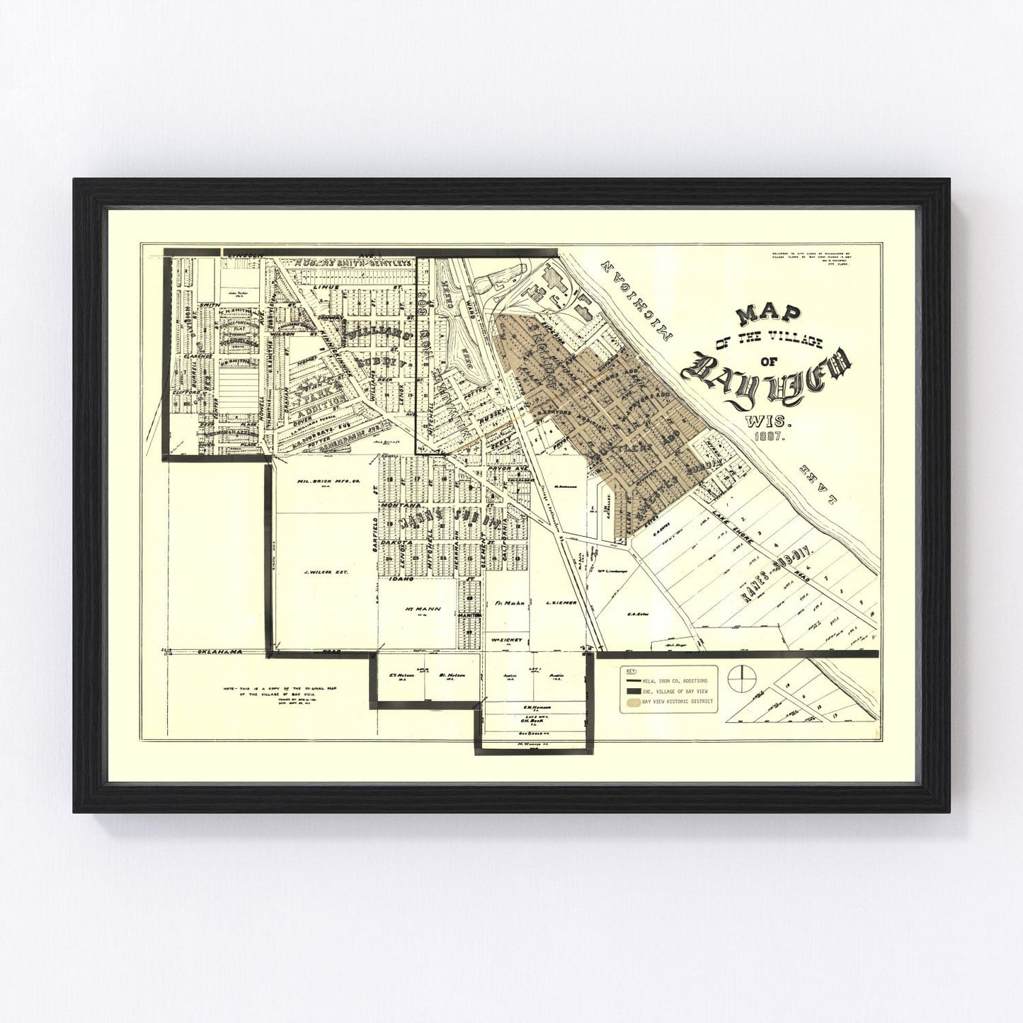Vintage Map of Bay View, Wisconsin 1919