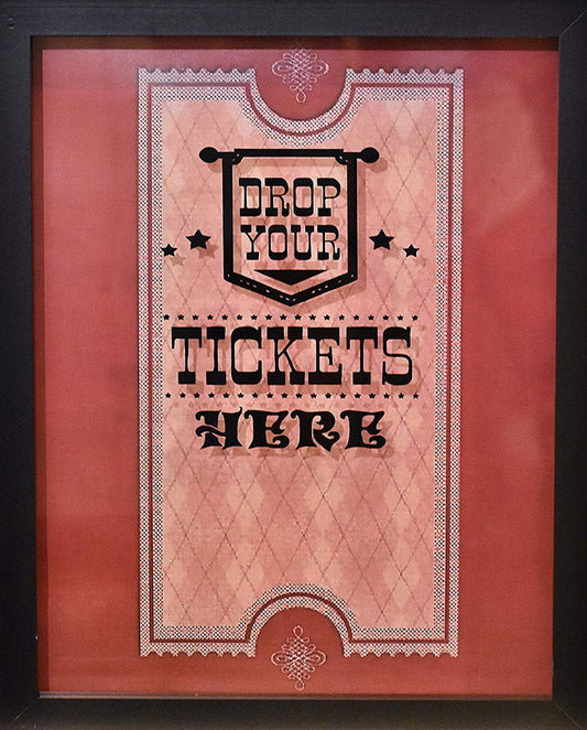 XL 15"X12" - Ticket Shadow Box - Memento Frame - Large Slot on Top of Frame