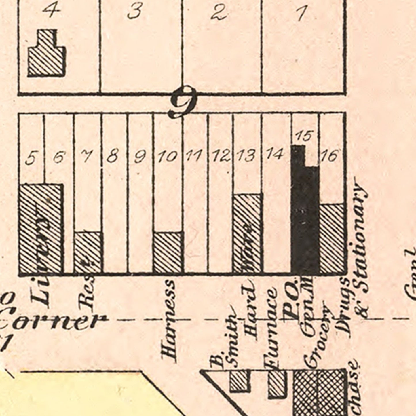 Vintage Map of Baker, Kansas 1887