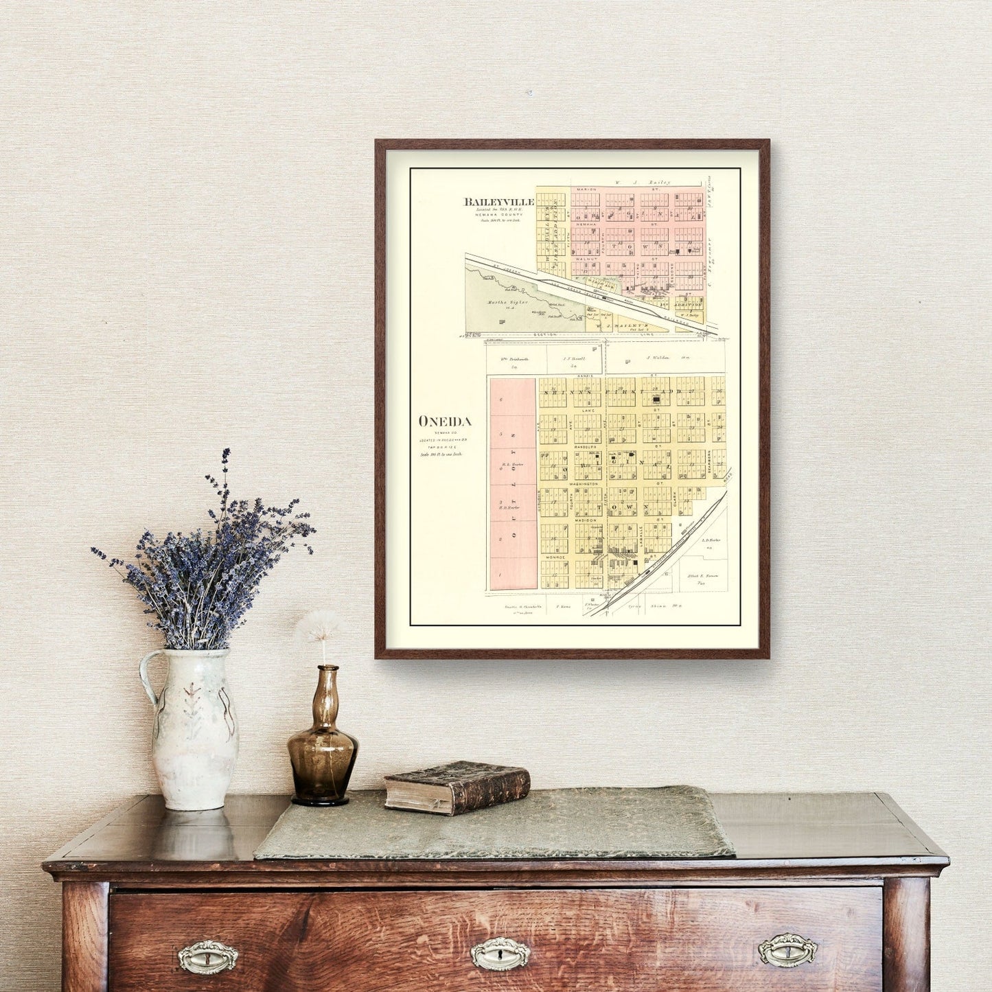 Vintage Map of Baileyville, Kansas 1887