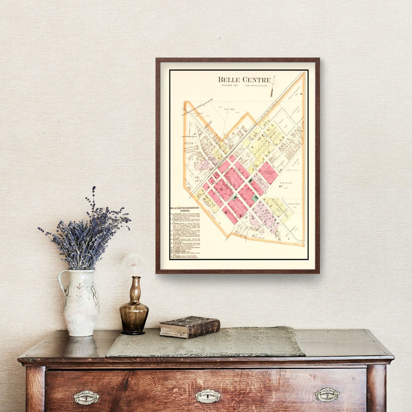 Vintage Map of Belle Centre, Ohio 1890