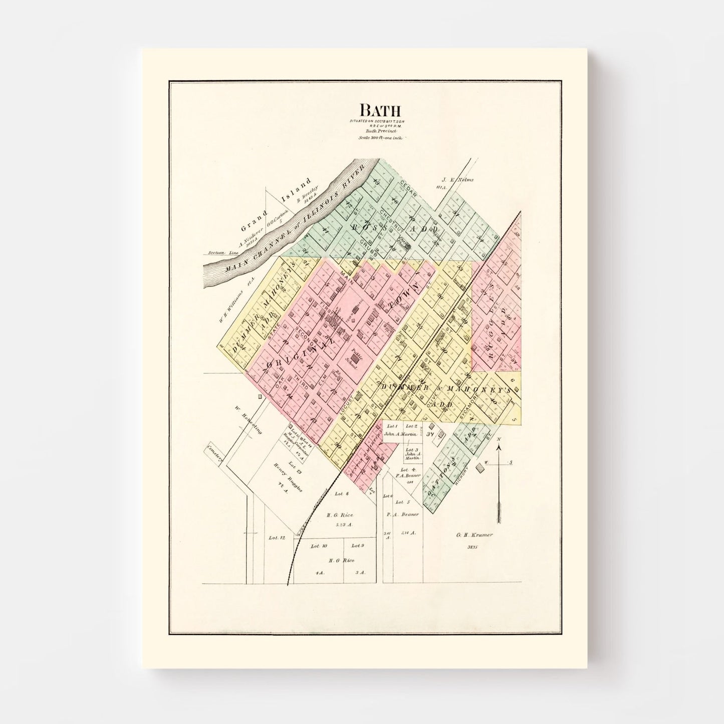 Vintage Map of Bath, Illinois 1891