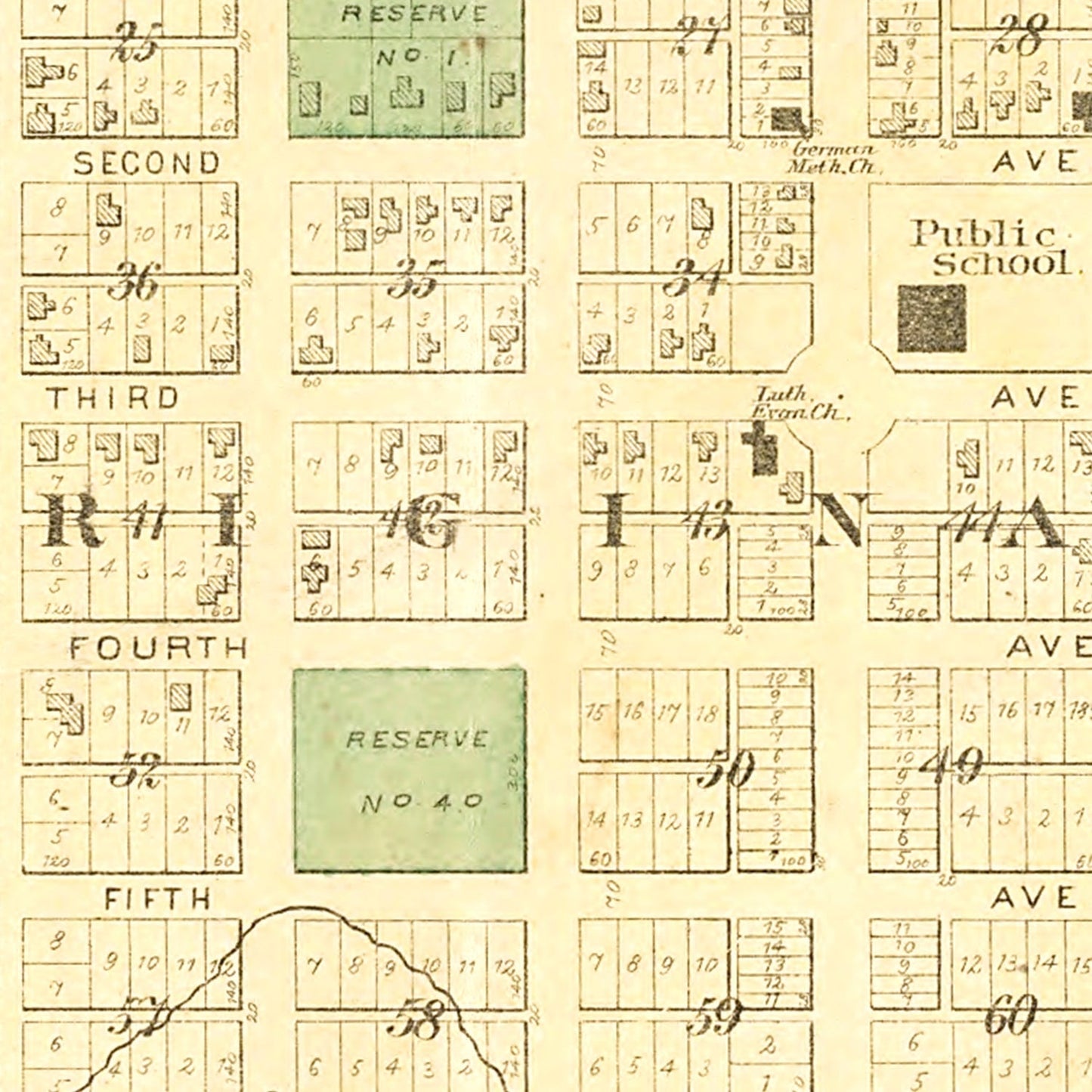 Vintage Map of Ackley, Iowa 1892