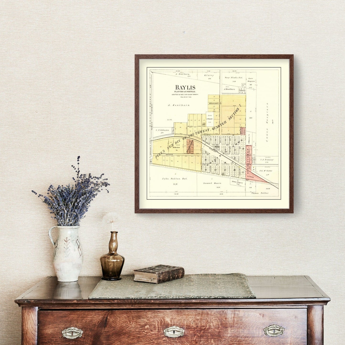 Vintage Map of Baylis, Illinois 1895