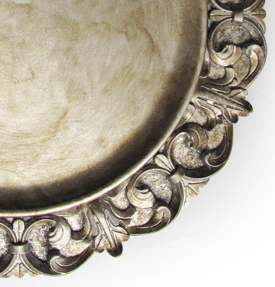 Silver Embossed Charger Plate - Elegant Table Setting Accent