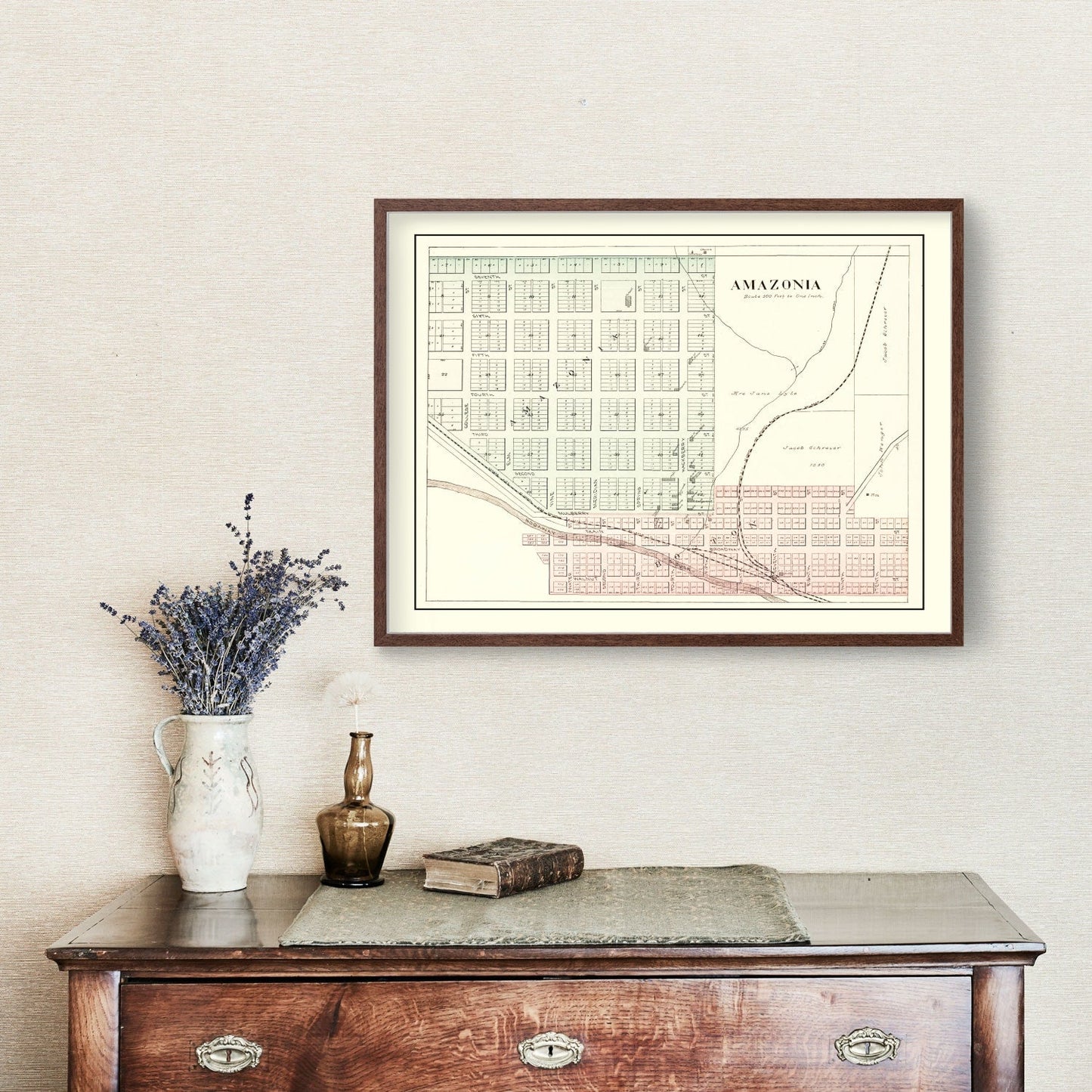 Vintage Map of Amazonia, Missouri 1898