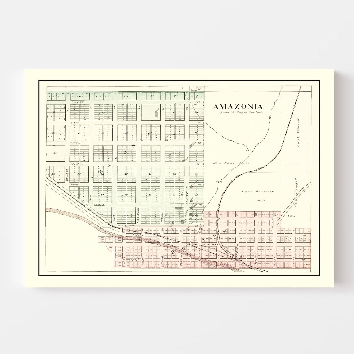 Vintage Map of Amazonia, Missouri 1898