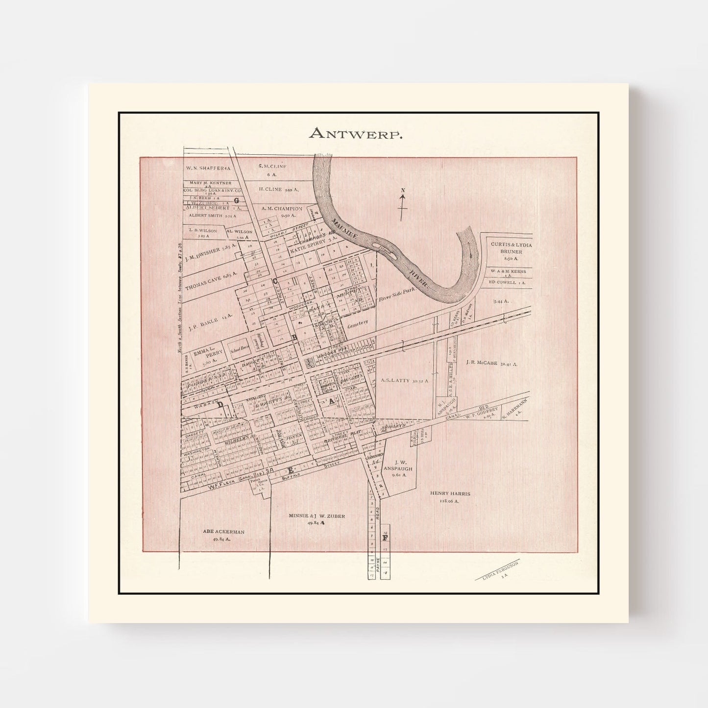 Vintage Map of Antwerp, Ohio 1905