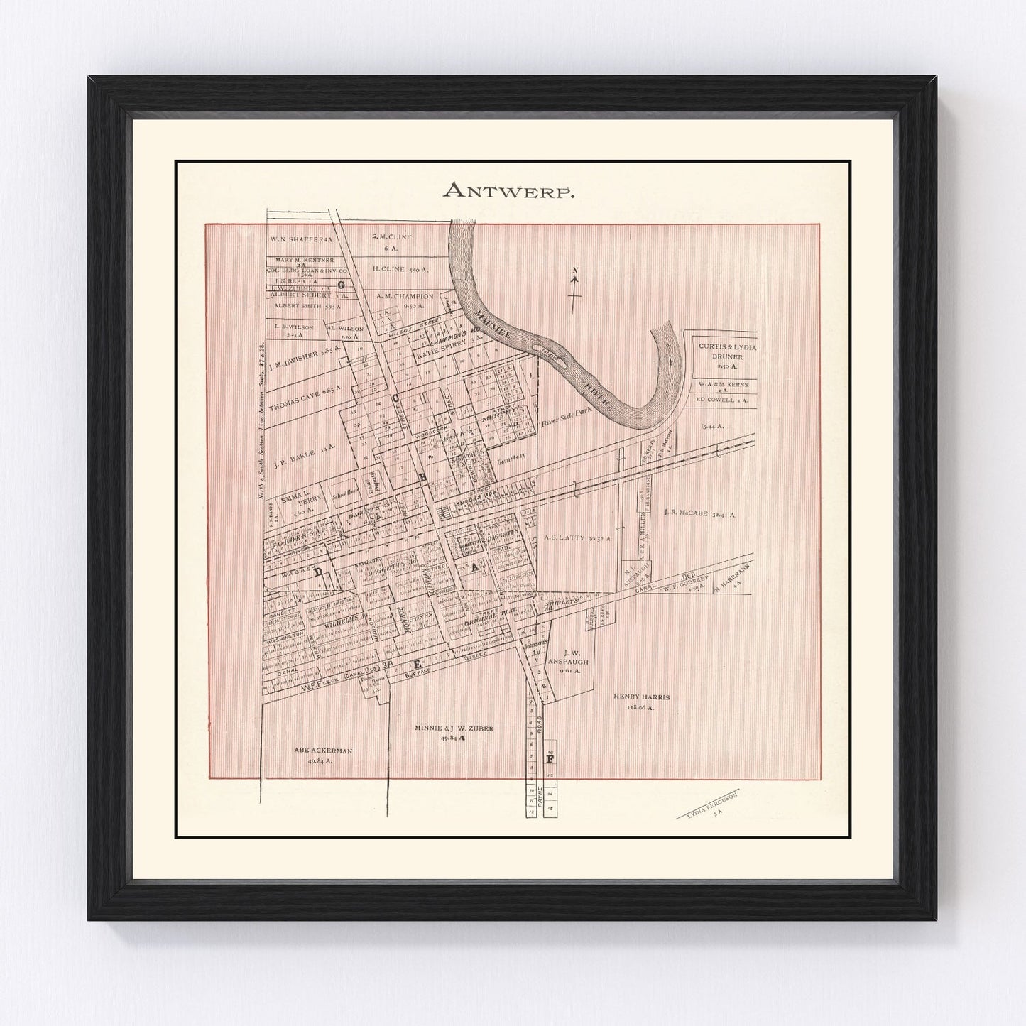 Vintage Map of Antwerp, Ohio 1905